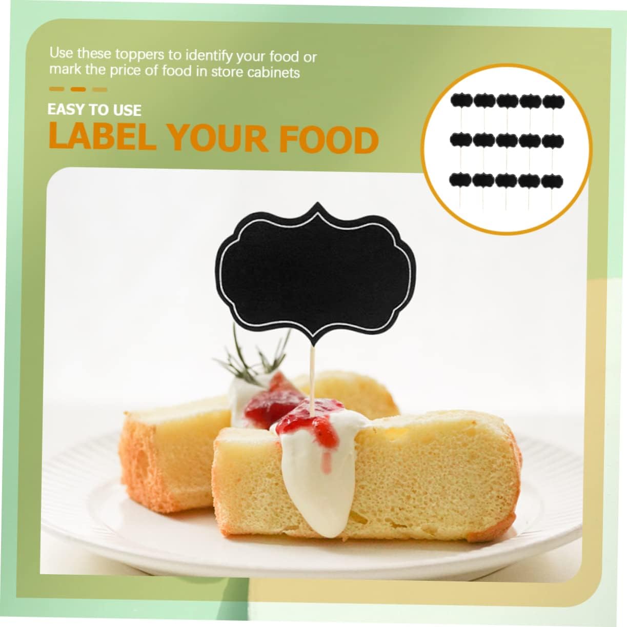 Paper Wood Cheese Markers Black 24pcs for Buffet Price Labels