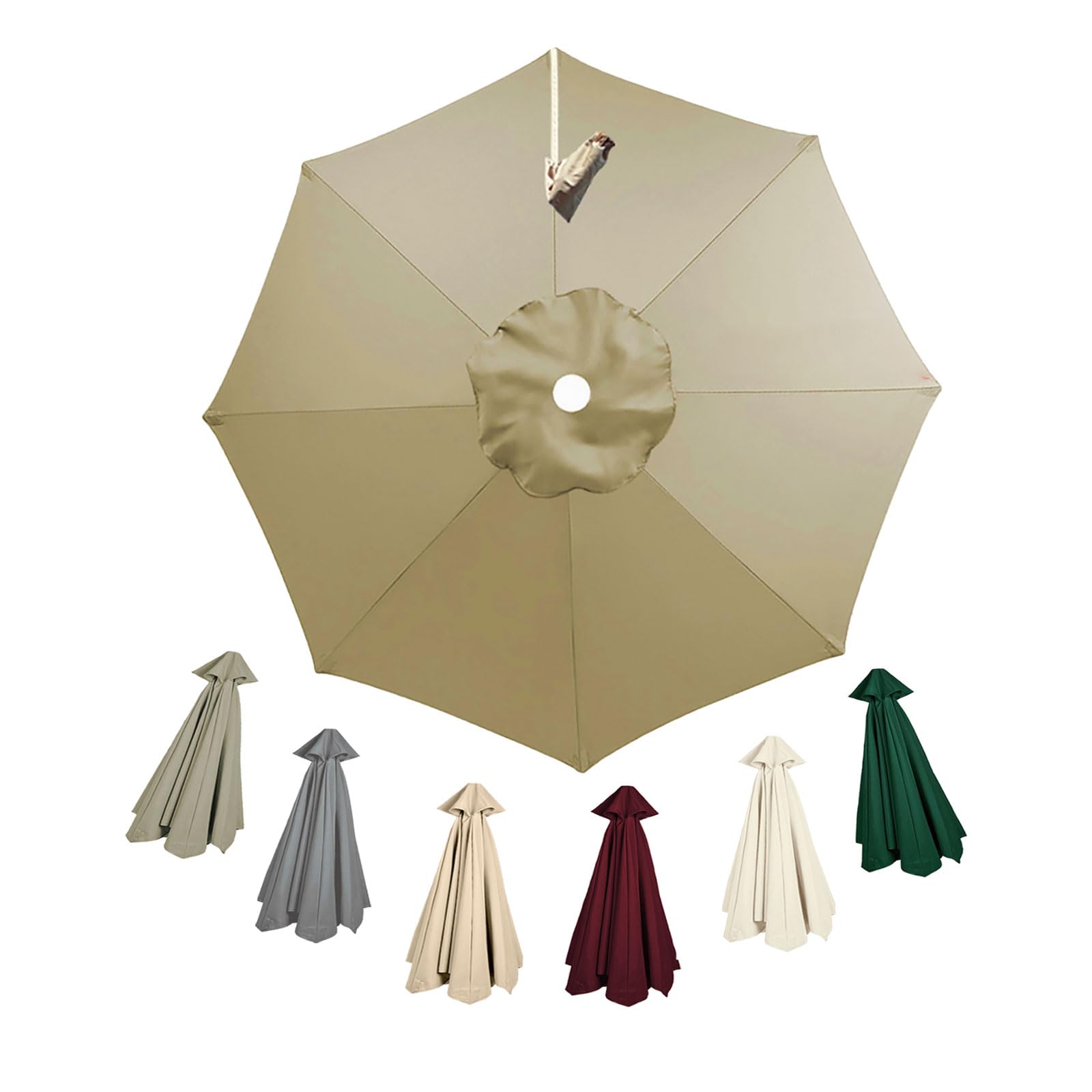Kdqrmvv Khaki Outdoor Offset Cantilever Replacement Parasol Canopy For 3.0M Garden Umbrella Parasol