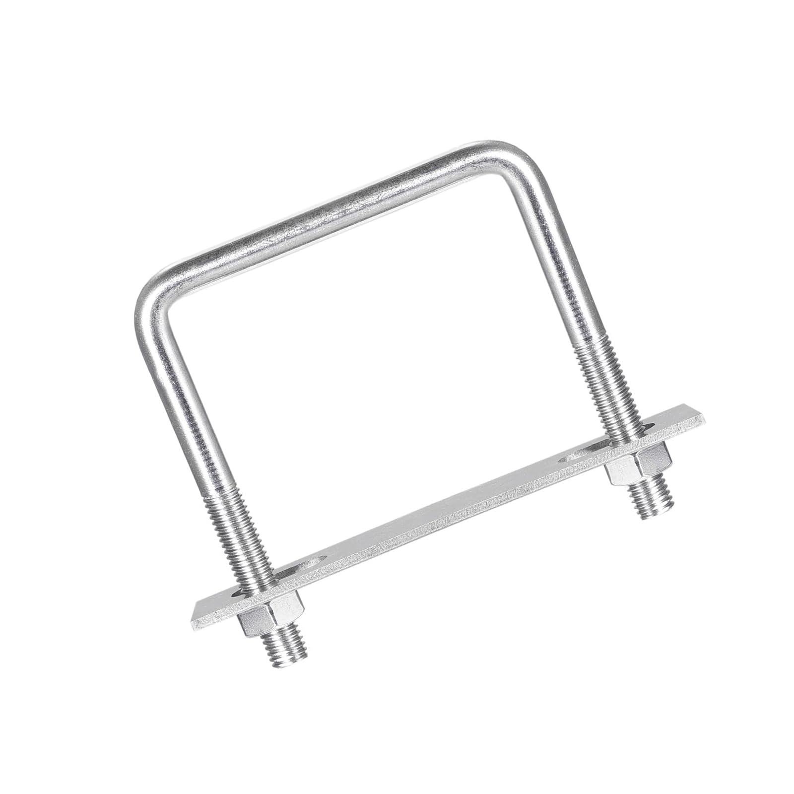 MACHSWON Square U-Bolt,2 Set 304 Stainless Steel M10 U Bolts 85mm(3.43") Inner Width 100mm Length with Nuts and Frame Plate for Automobiles Boat Trailer