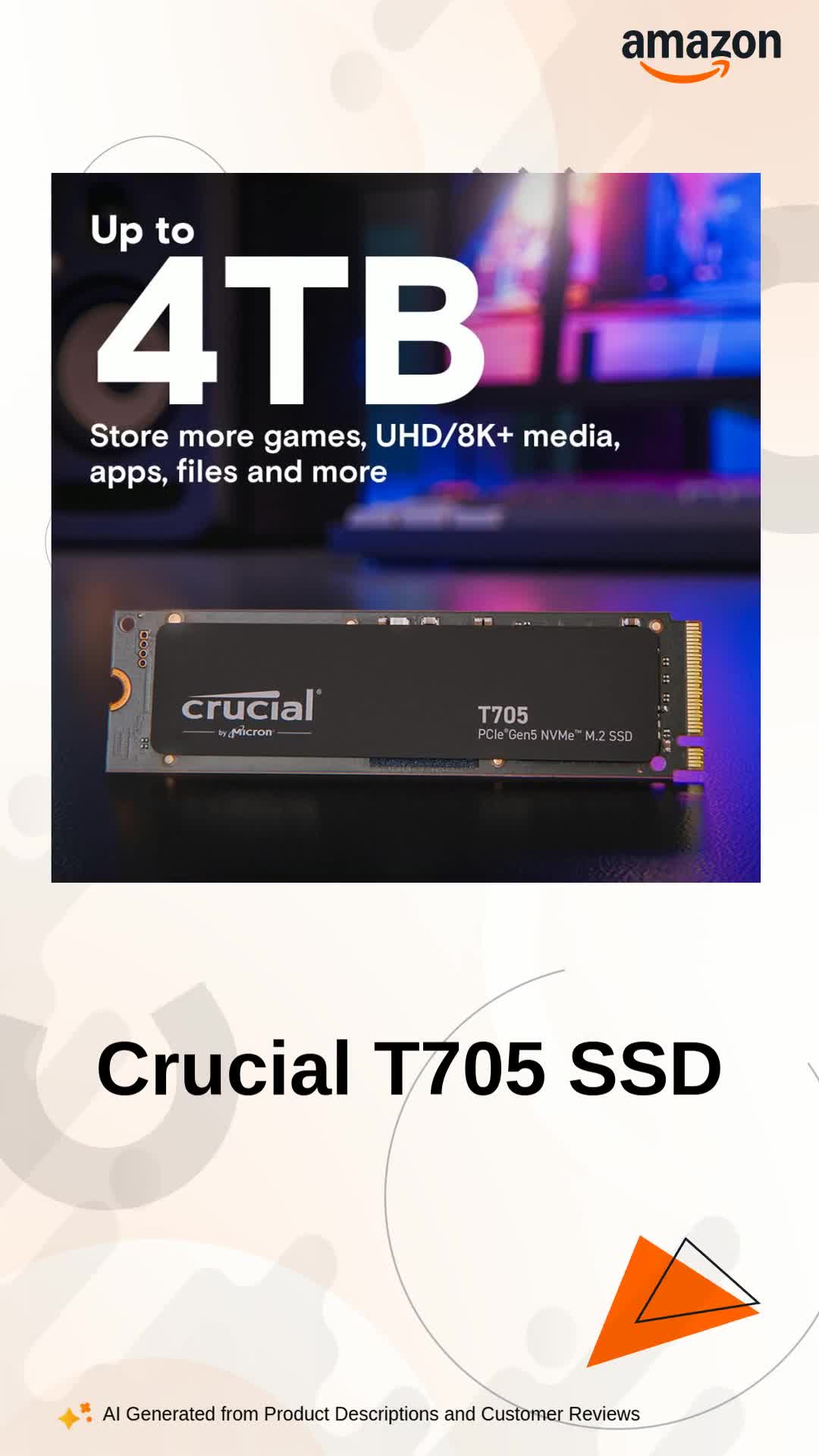 Crucial T705 PCIe Gen5 NVMe M.2 SSD
