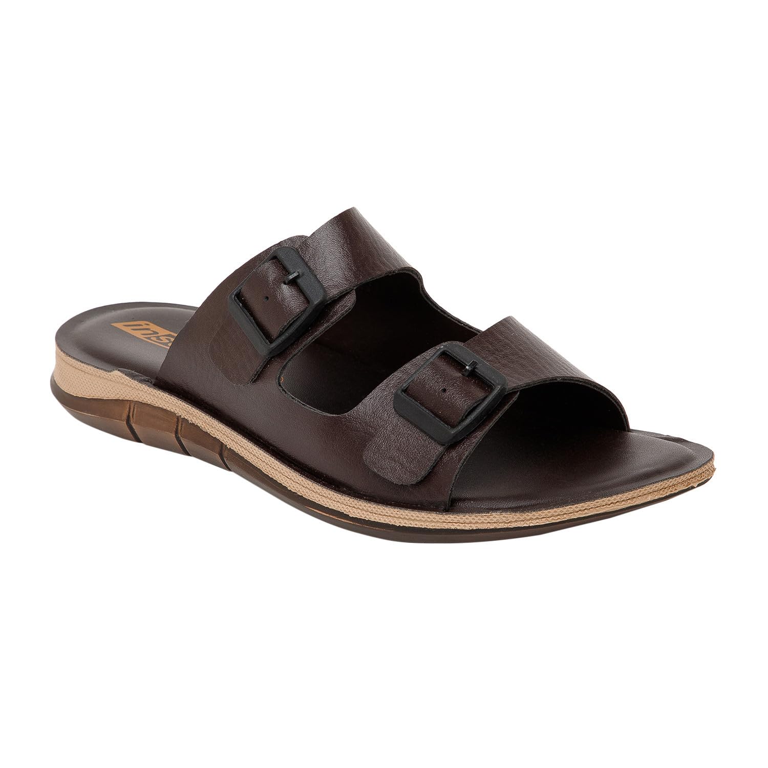 INSOFT Mens Slip on with Buckle Brown Sandal | Comfortable Footbed |Classic Design | Breathable | Slip Resistant Sandal | 7 UK (B0CZRW78K8) Amazon Price History, Amazon Price Tracker