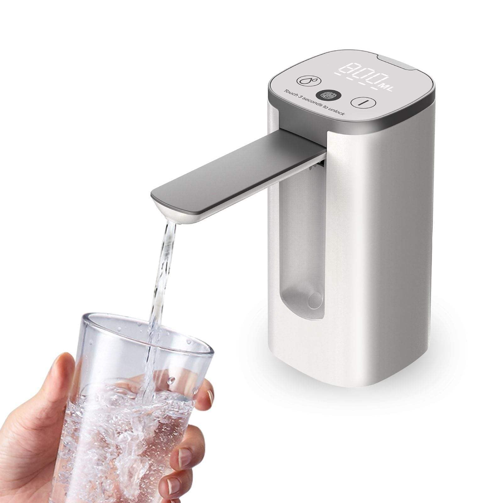 Qlect Magic Automatic Electric Water Dispenser Pump for 20 Litre Bottle Portable Water Pump Dispenser for Home, Office, and Outdoors | 1200 mAh C-Type Fast Charging Battery