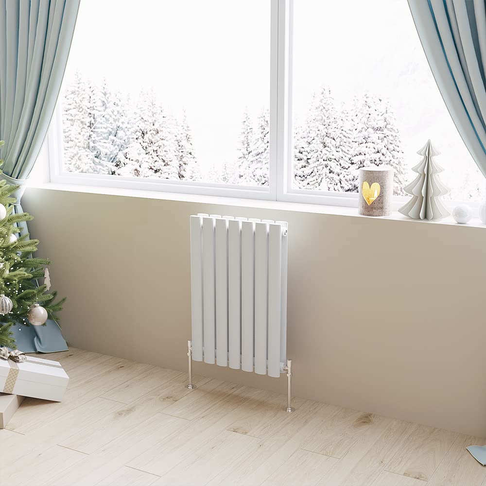 Horizontal Radiator Oval Column Designer Central Heating Rad 600x413mm Double White