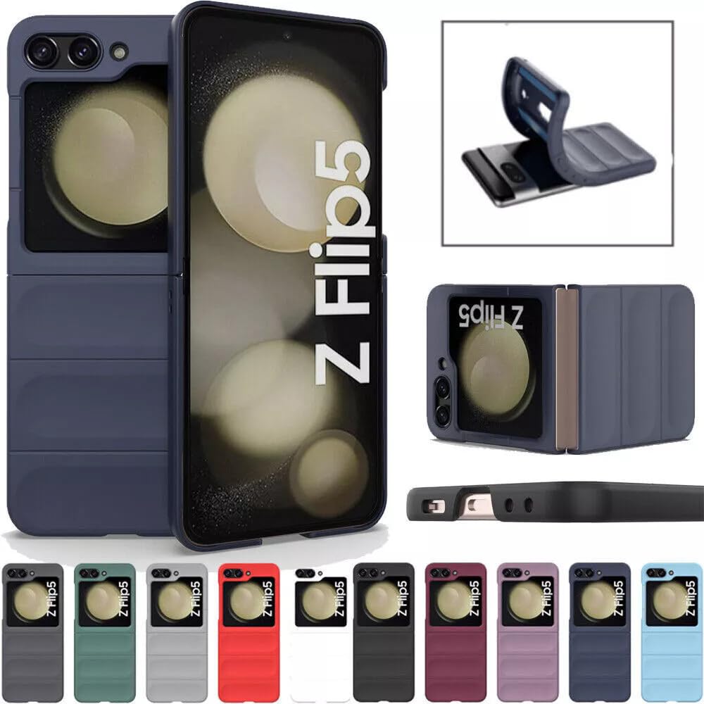 Generic Pour Samsung Galaxy Z Flip 7 FE (couleur : moitié transparent) coque arrière en silicone rigide antichoc