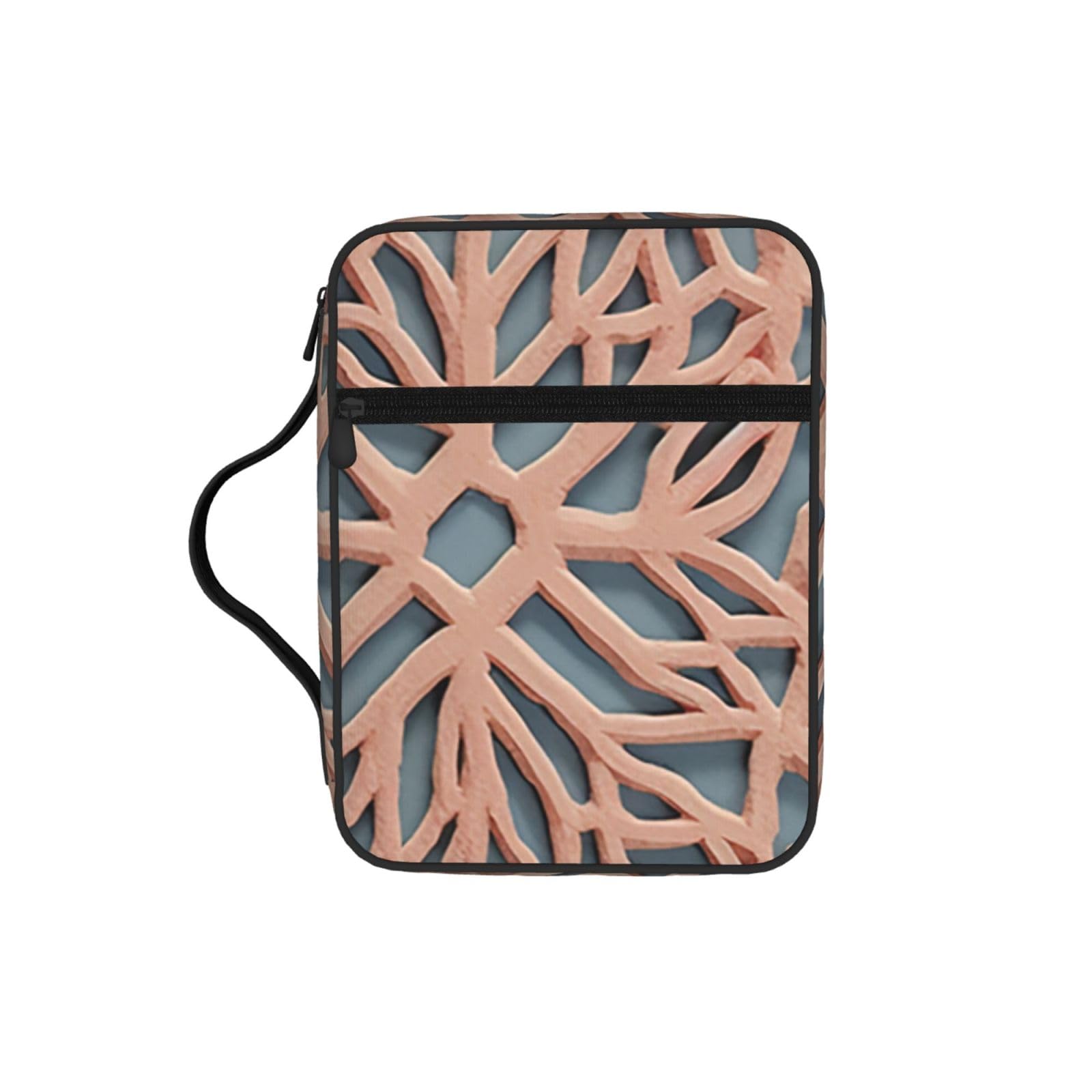 Coral Coloured Patterns Bible Cover Case Waterproof Bible Bag With Handle Organizer Storage Book Cover For Bible Study