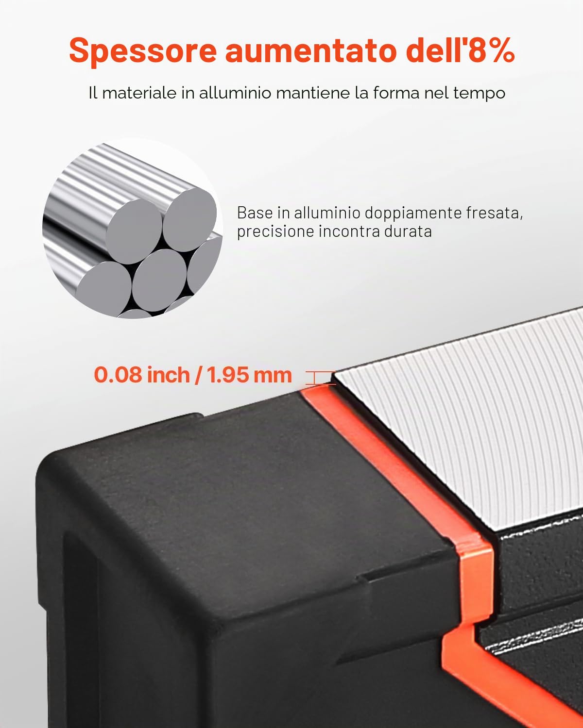 VEVOR 4-Pezzi Set Livello Torpedo, 250/400/600/1200 mm Livelle Scatola, Fluorescente Luce Up Bolla Fiale Righello per 45/90/180 Gradi, Lega di Alluminio, Antiurto, Solo 250mm Magnetico