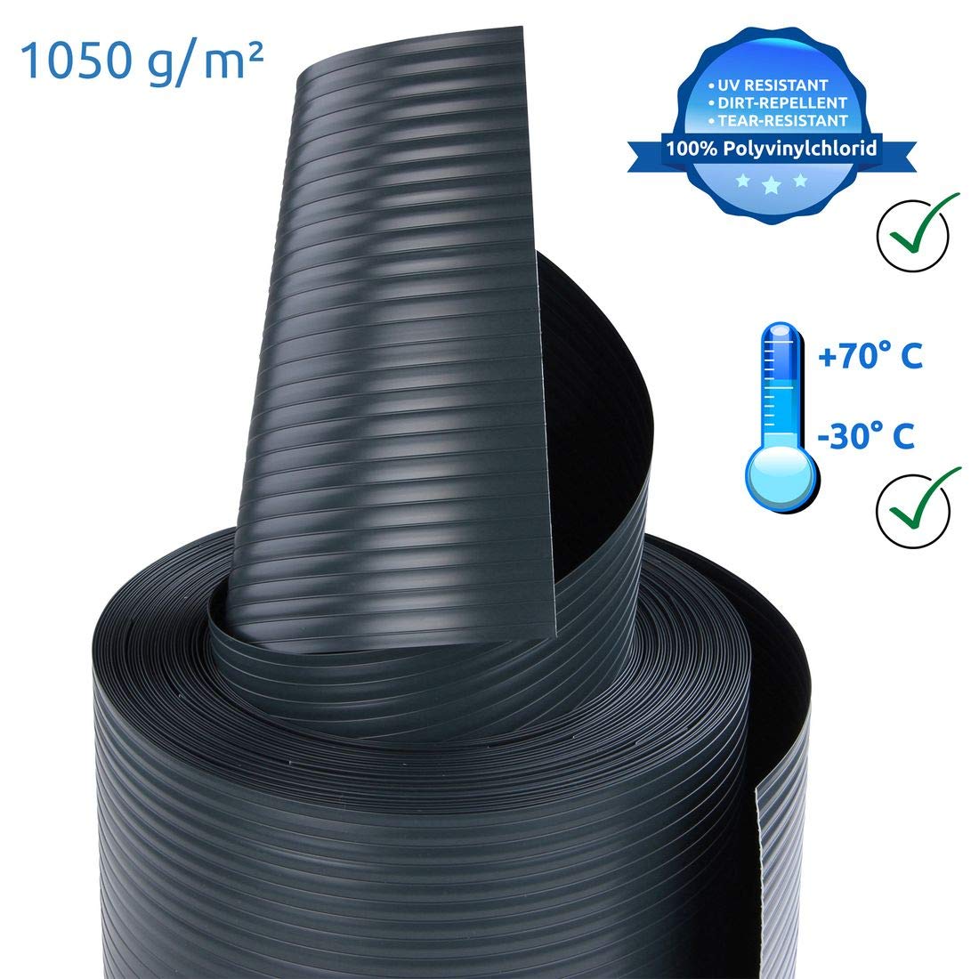 yourGEAR 36 Stück 252x19 cm Hart-PVC Sichtschutzstreifen 1050 g/m² Premium Zaun Sichtschutz für Stabmattenzäune mit Einzel- oder Doppelstabmatten