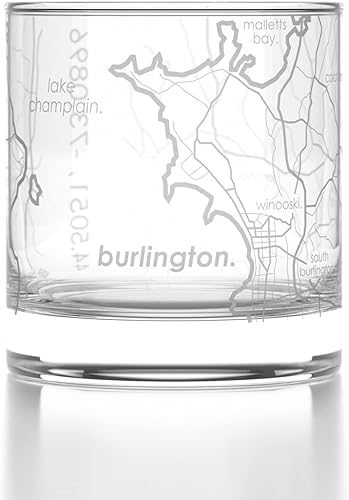 Miniatura 33 de Well Told Vaso de whisky grabado con mapa de Charleston, Carolina del Sur, vaso de rocas estilo antiguo (11 oz, transparente), vaso de whisky