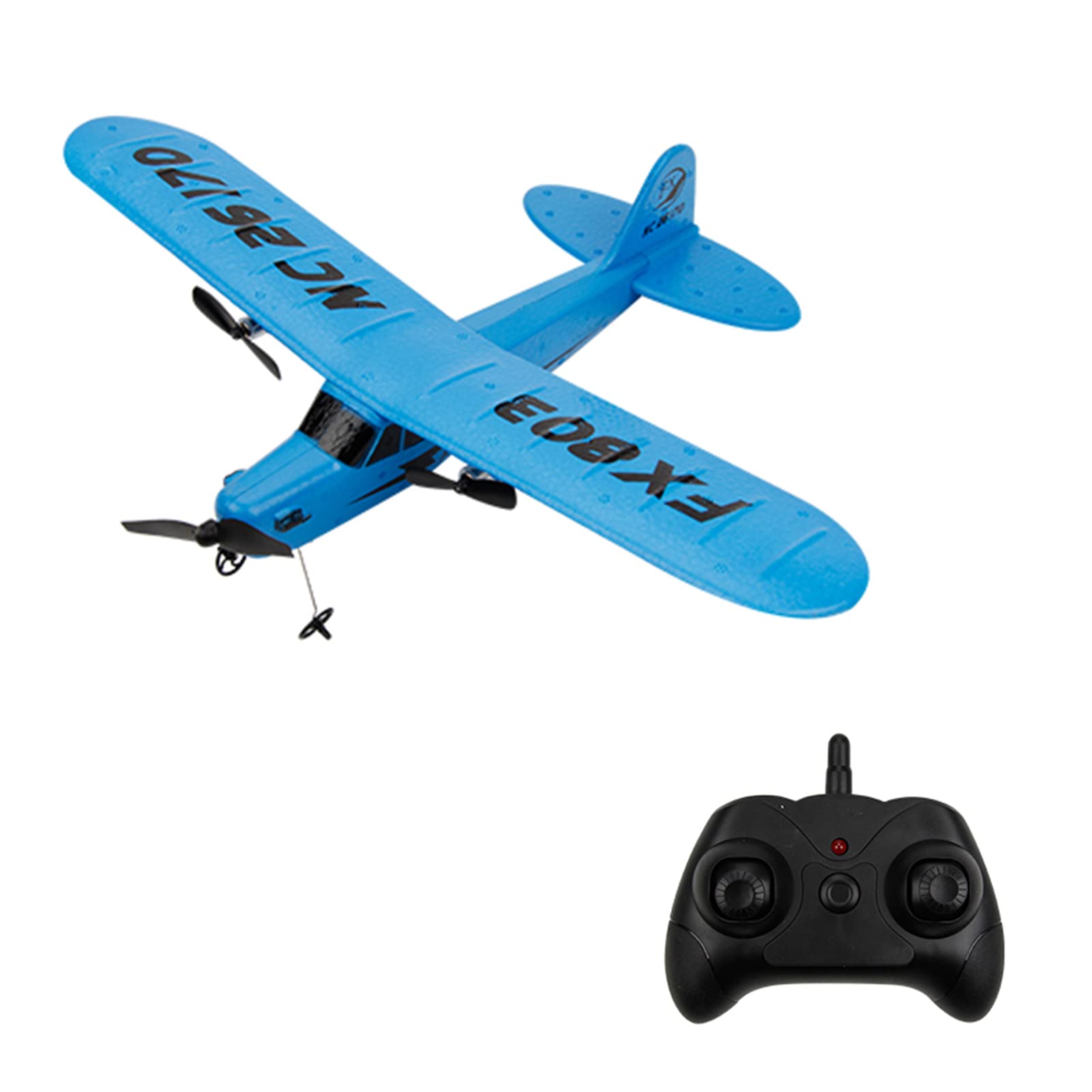 Domary Aereo RC Aereo Telecomandato Radiocomandato 2.4GHz 2CH CUB J3 in Schiuma EPP Aliante in Schiuma EPP 100m Distanza di Controllo 2 Batterie con Motore Coreless per (batteria blu-1)