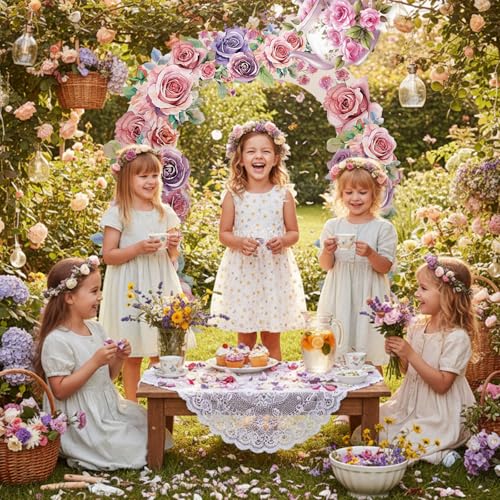 Decoración Floral para Fiesta Tea Party Pink 33.78 x 67.49 in miniatura 6
