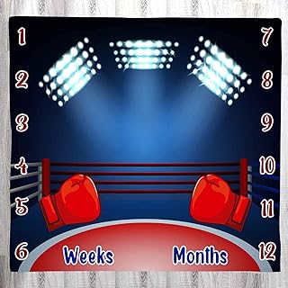 LYLYCTY Boxer Baby Monthly Milestone Blanket, Boxing Ring Growth Chart Blanket Baby Age Blanket, 48x40 Inch Memory Blanket Nurse Receiving Blanket Baby Swaddle Blanket BTLSLY266
