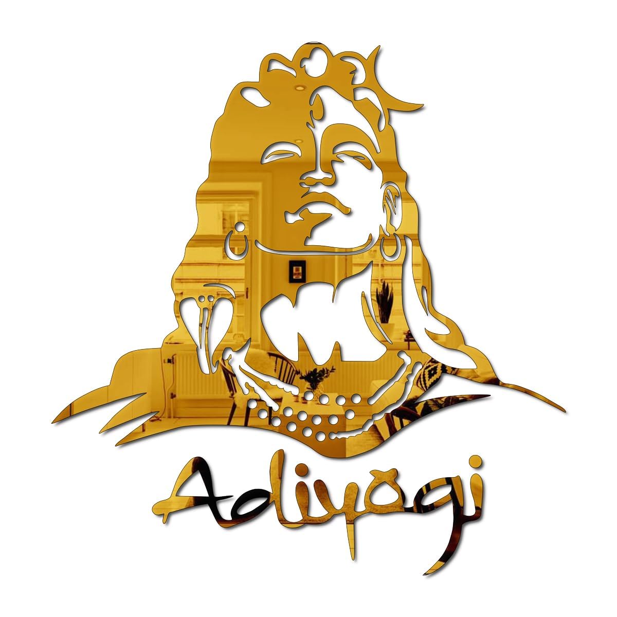 Chote Mote Seller - Adiyogi Shiva Mirror Stickers for Wall, Acrylic Mirror, Wall Mirror, 3D Stickers, Shiva Wall Stickers for Room Hall Home and Office (golden, 2) (B0D6768W5T) Amazon Price History, Amazon Price Tracker