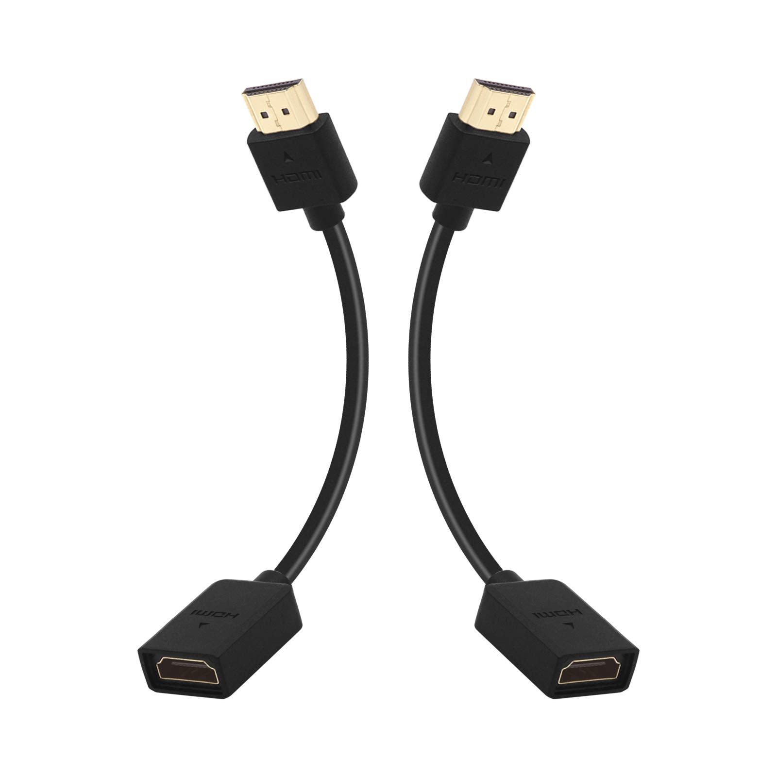 LEENUE2-Pack HDMI Extension Cable Short HDMI Male to Female Swivel Adapter,4K 3D HDMI Extender Connector for Google Chrome Cast, Roku Streaming Stick