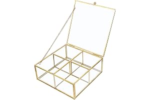 HighFree Golden Vintage Glass Box: An Enchanting Tea Haven for Perfect Organization