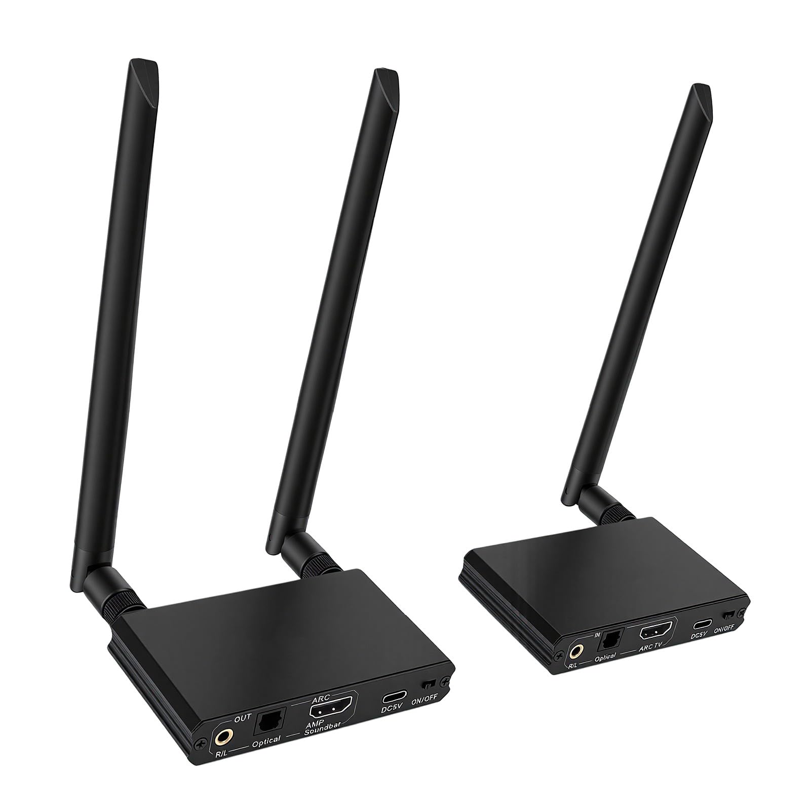 Kit Ricevitore Trasmettitore Audio Wireless da 2,4 GHz per Altoparlante Proiettore TV, Adattatore Audio a Bassa Latenza a Lungo Raggio da 164 Piedi con I/O Ottico ARC da 3