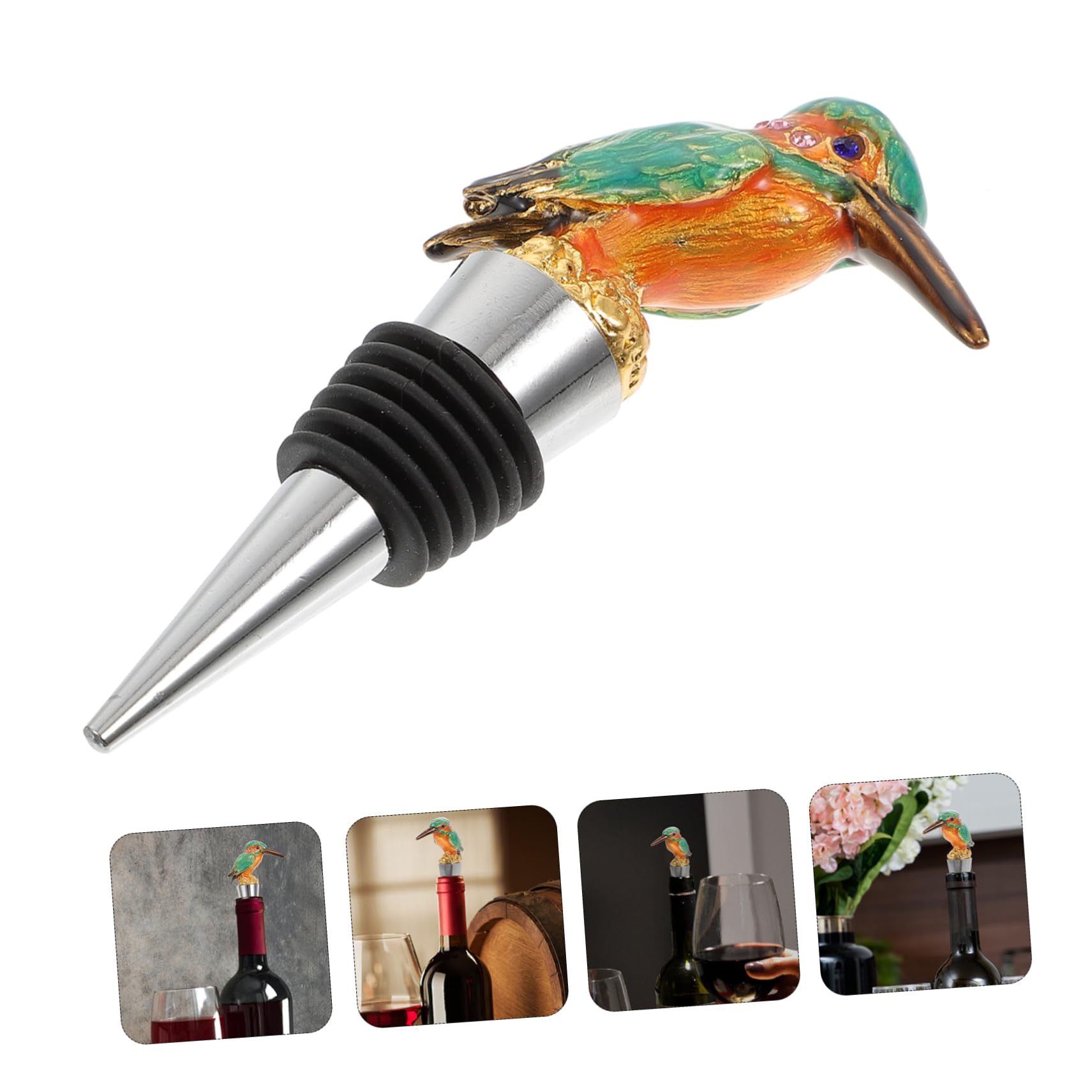 Cabilock 3 Piezas Corcho Tapones Creativos para Botellas De Vino Tapones De Botella Tapón De Vino Espumoso Tapa De Botella con Sello a Prueba De Fugas Vino Único Aleación De Zinc Golden