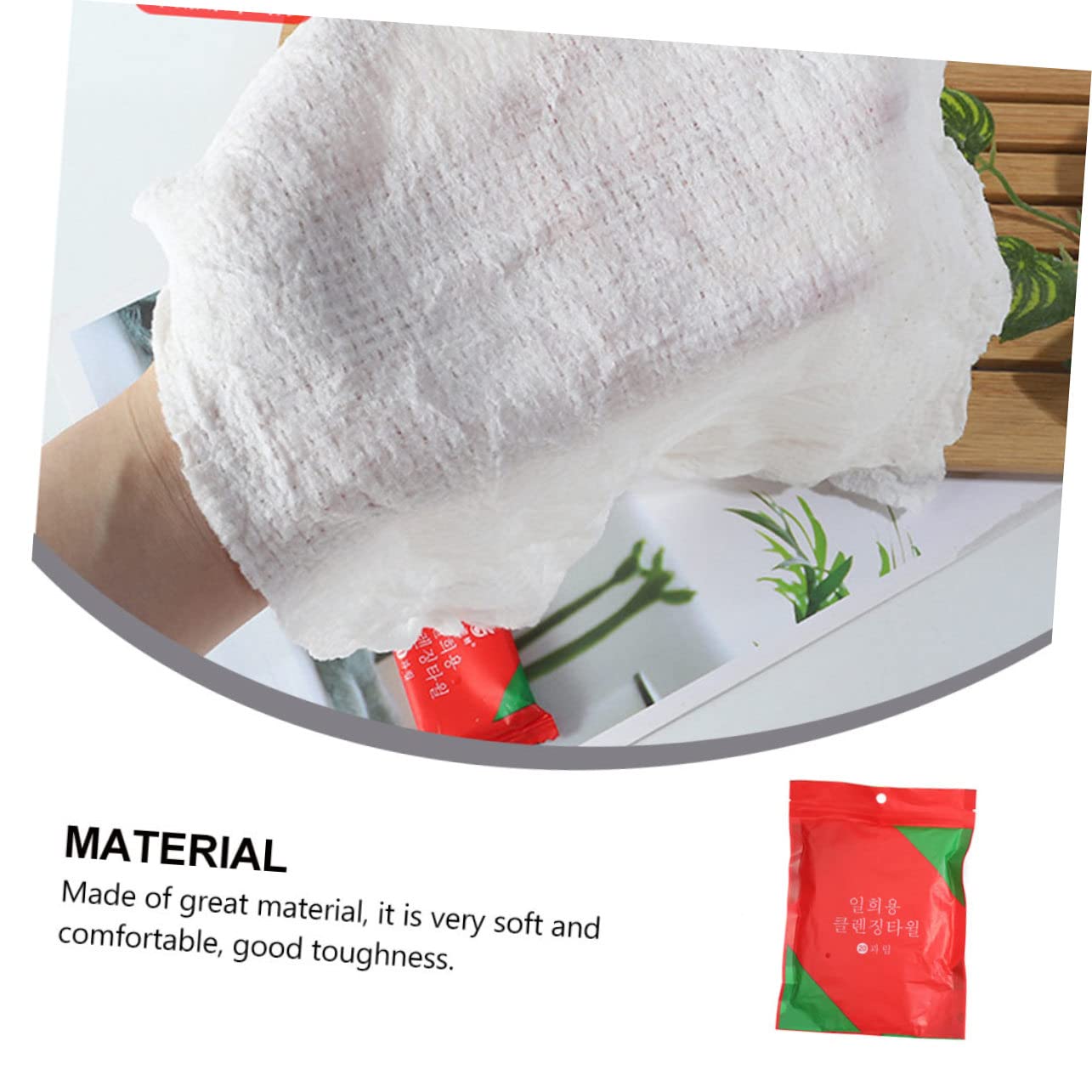 FRCOLOR 3 confezioni di salviettine monouso per il viso di bellezza, monouso, asciugamani da campeggio, asciugamano addensare capsula panno per la pulizia viaggio cotone rosso