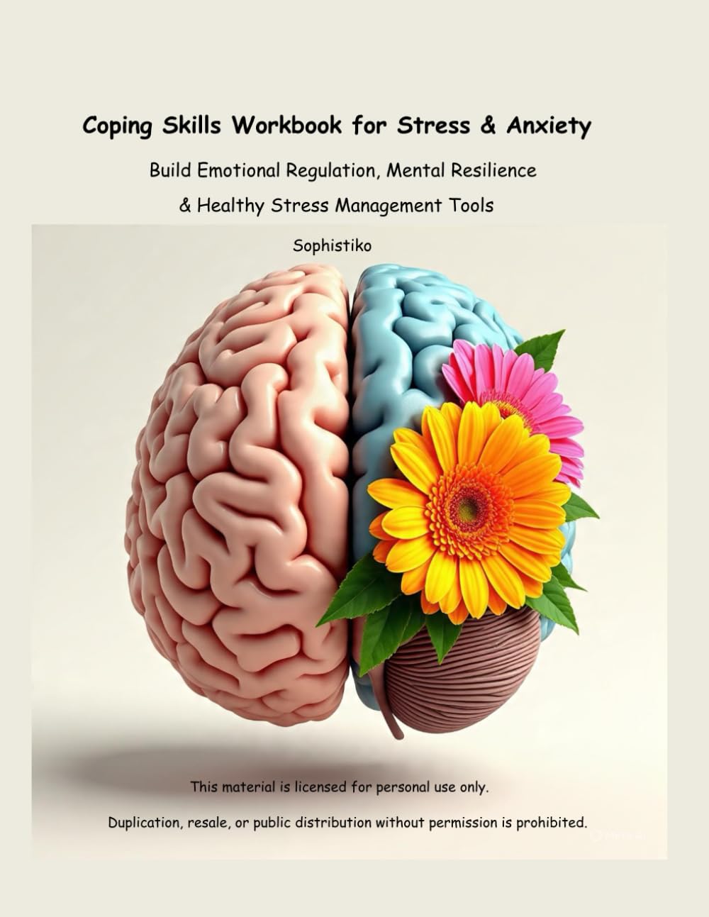 Coping Skills Workbook for Stress & Anxiety - Black and White Minimal Edition: Build Emotional Regulation, Mental Resilience & Healthy Stress Management Tools