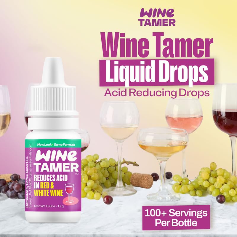 Coffee Tamer Coffee Acid Reducing Granules 50 Pack Box and Wine Tamer Liquid Drops 6oz Dropper Bottle image 4