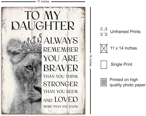 Miniatura 2 de Arte de pared con texto en inglés To My Daughter 11x14, Always Remember You are, decoración de pared inspiradora, arte bohemio, póster motivacional
