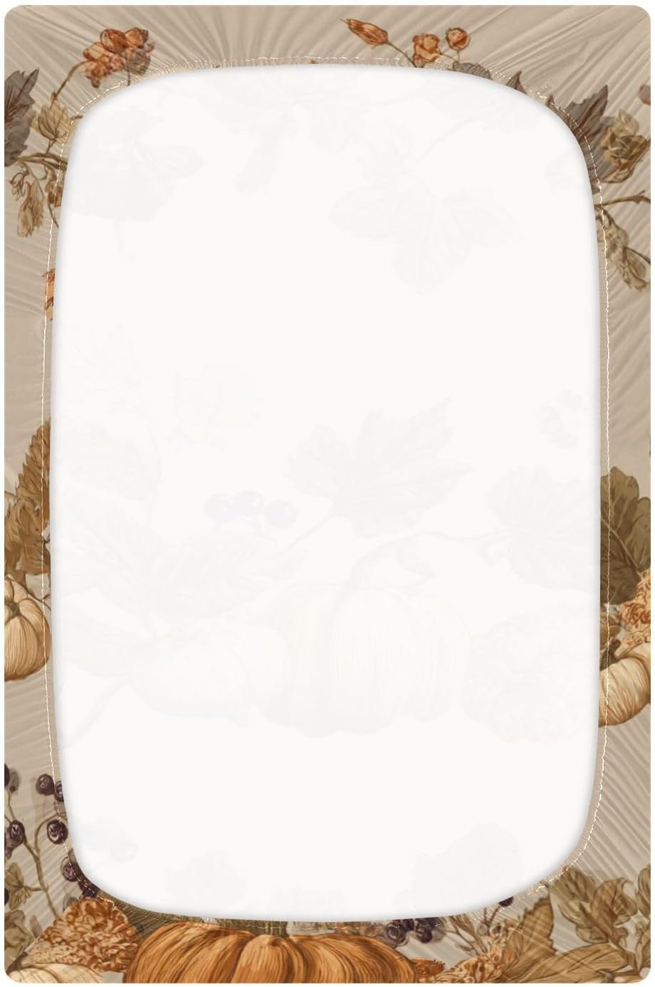 Crib Sheets Baby for Boys Girls Breathable Neutral Toddler Bed Sheets for Standard Size Toddler Mattress 39x27 Inch Thanksgiving Pumpkins Beige