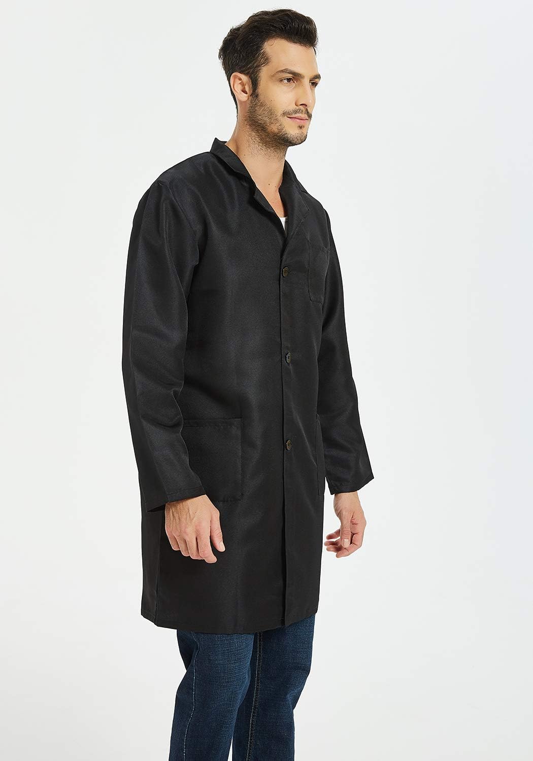 VOGRYE Professional Lab Coat for Women Long Sleeve, White, Unisex - Image 5