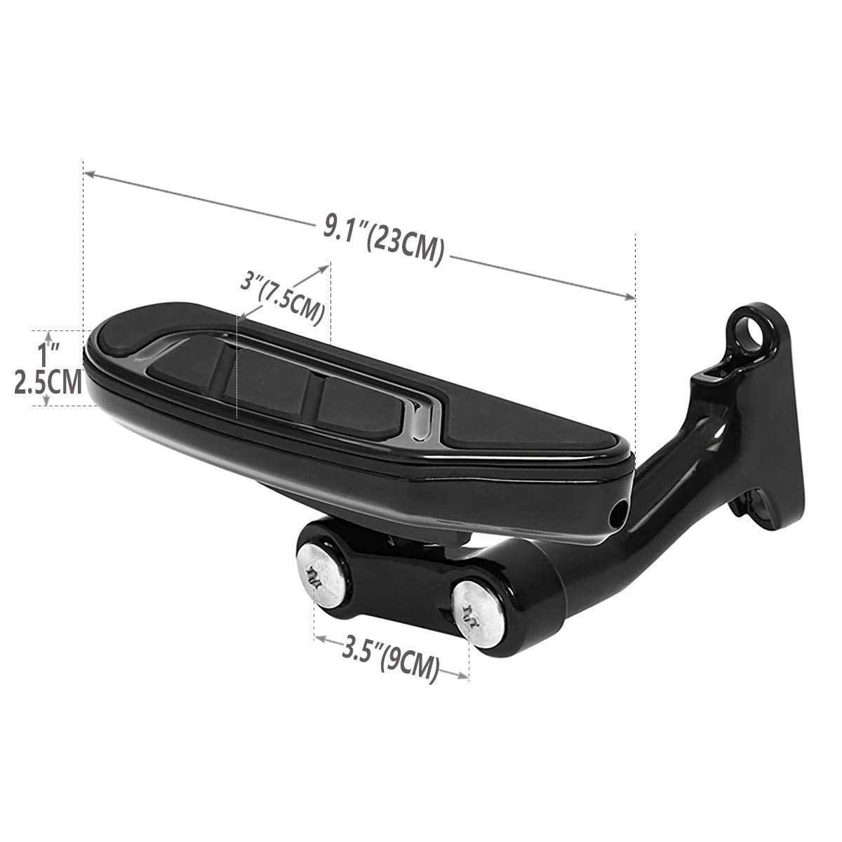 XMT-MOTO Rear Passenger Floorboards For Harley Touring Models 1993 & Up - Black Aluminum Footboards