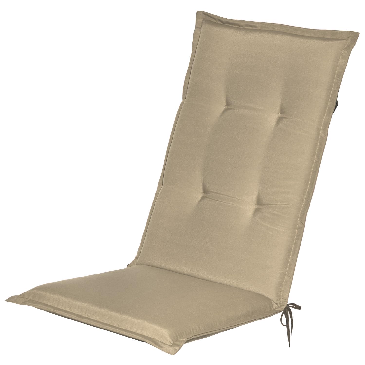 Beautissu Set de 2 Coussin Haut Dossier pour Chaise Jardin 120x50 cm Loft HL – 6 cm Rembourrage Extra Doux & Résistant à la Lumière UV – Confortable Coussin Assise Fauteuil Jardin Exterieur Taupe