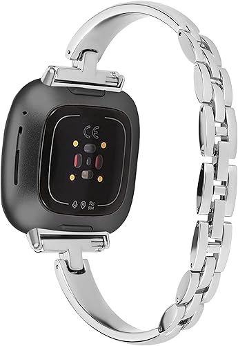 Miniatura 2 de Correa de repuesto compatible con Fitbit Versa 4Fitbit Sense 2 para mujer, correa de metal de repuesto compatible con Fitbit SenseVersa 3 mujeres