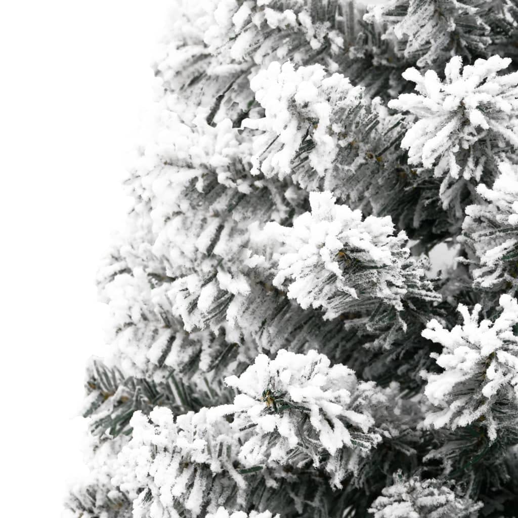 Albero di Natale a Parete INNEVATO Verde Artificiale in PVC Ignifugo h. 150 80 cm angolare salvaspazio Punte bianche Rami Slim FLOCCATO stand plastica (150 cm)
