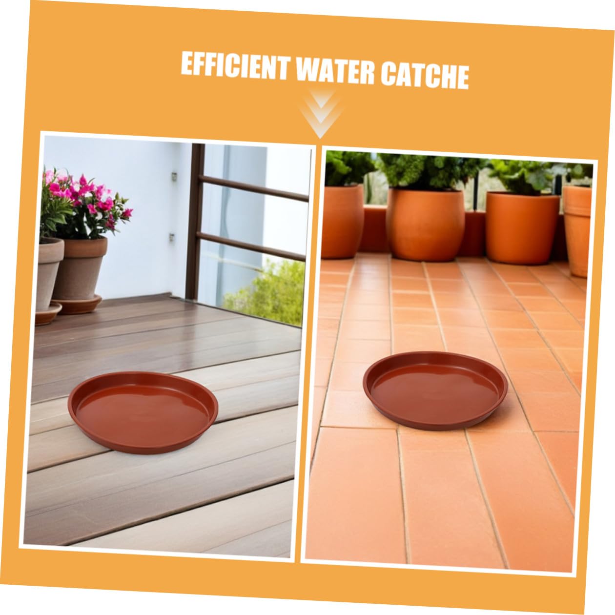 COLLBATH Bandejas para Macetas de Plástico Rojo 25 Piezas Platillos Redondos de 25 CM de Diámetro Colectores de Agua para Plantas Platos de Drenaje para Jardinería Hogar Oficina y