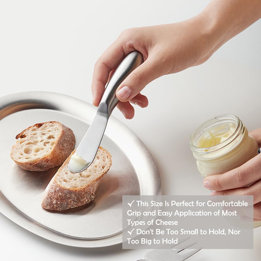 2 Piezas Cuchillo de Mantequilla, Cuchillos de Mantequilla Pequeños, Cuchillo Para Desayuno, Cuchillos de Mantequilla, para Esparcir Queso y Mantequilla Esparcidor Mantequilla de acero Inoxidable