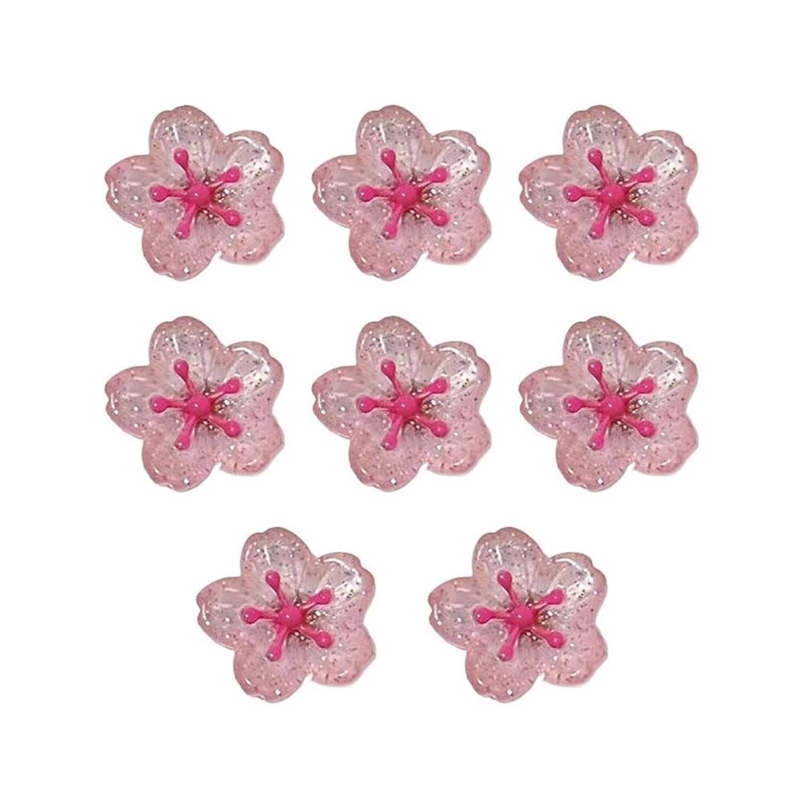 Fridge Magnets 24PCS Pink Cherry Blossom Fridge Magnets For Kitchen Refrigerator Office Whiteboard Resin Notes Holder Decor
