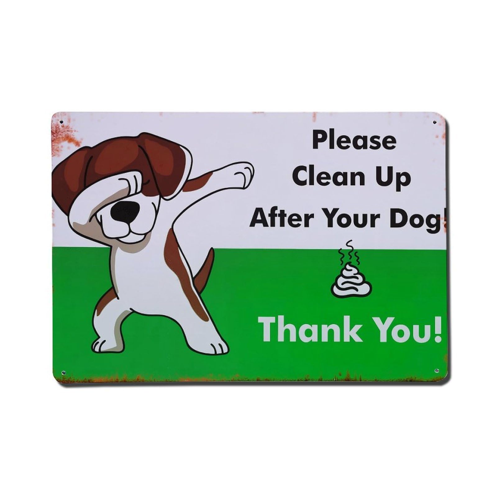 Jdfenggu Vintage Please Clean Up After Dog Retro Metal Tin Sign, Metal Poster For Bar, Home, Man Cave, Kitchen, Laundry Room Art Decor 8X12 Inch