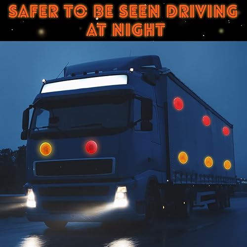 Miniatura 7 de Cunno 16 reflectores redondos de 3 pulgadas, reflectores adhesivos de seguridad de motocicleta para automóviles, remolques, camiones, barcos,