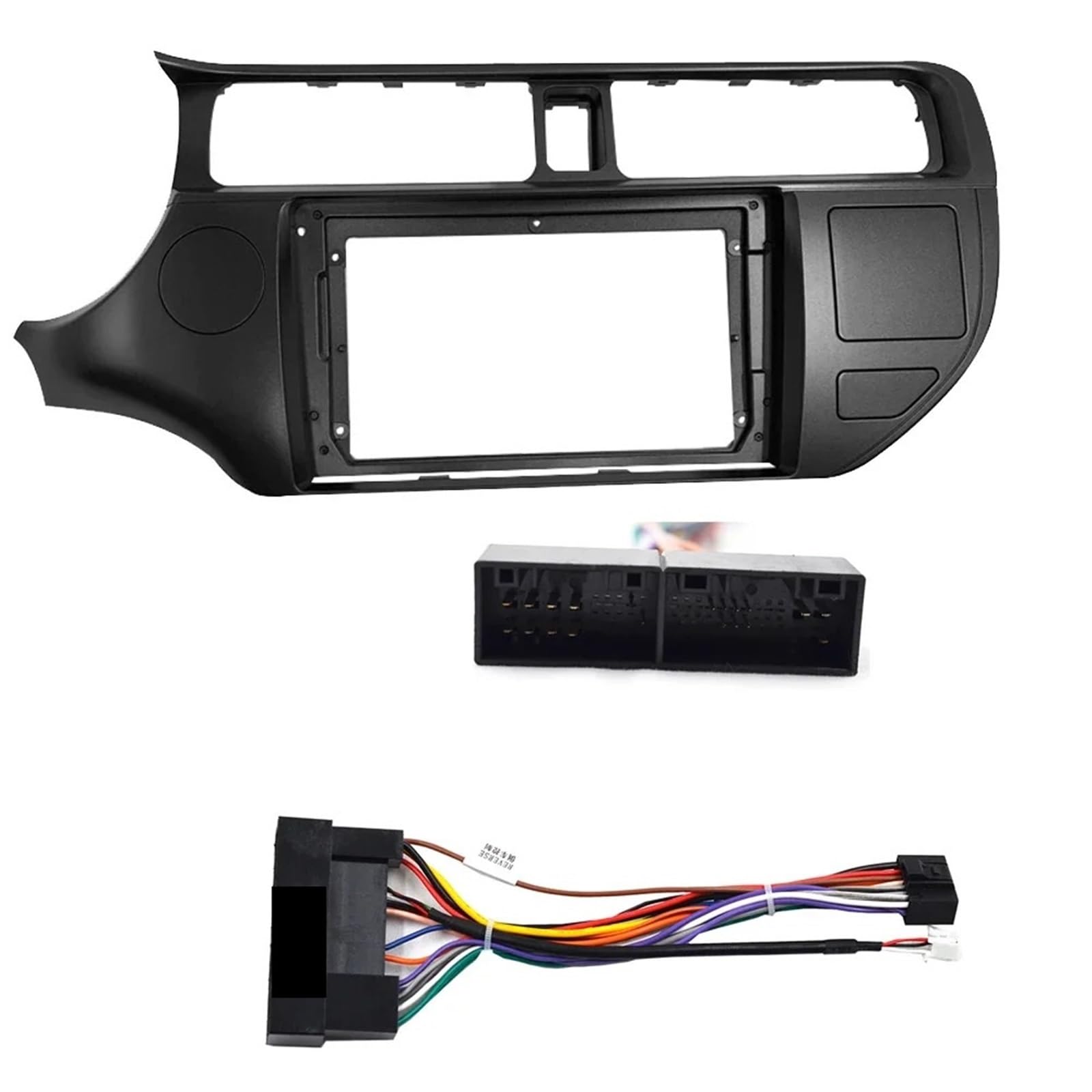Compatible con KIA Rio 2012 Reproductor estéreo MP5 9 Pulgadas Radio de Coche Fascia Doble Marco GPS DVD Bisel Panel Dash Kit instalación Marcos para Dispositivos(Rio Left- Cord)