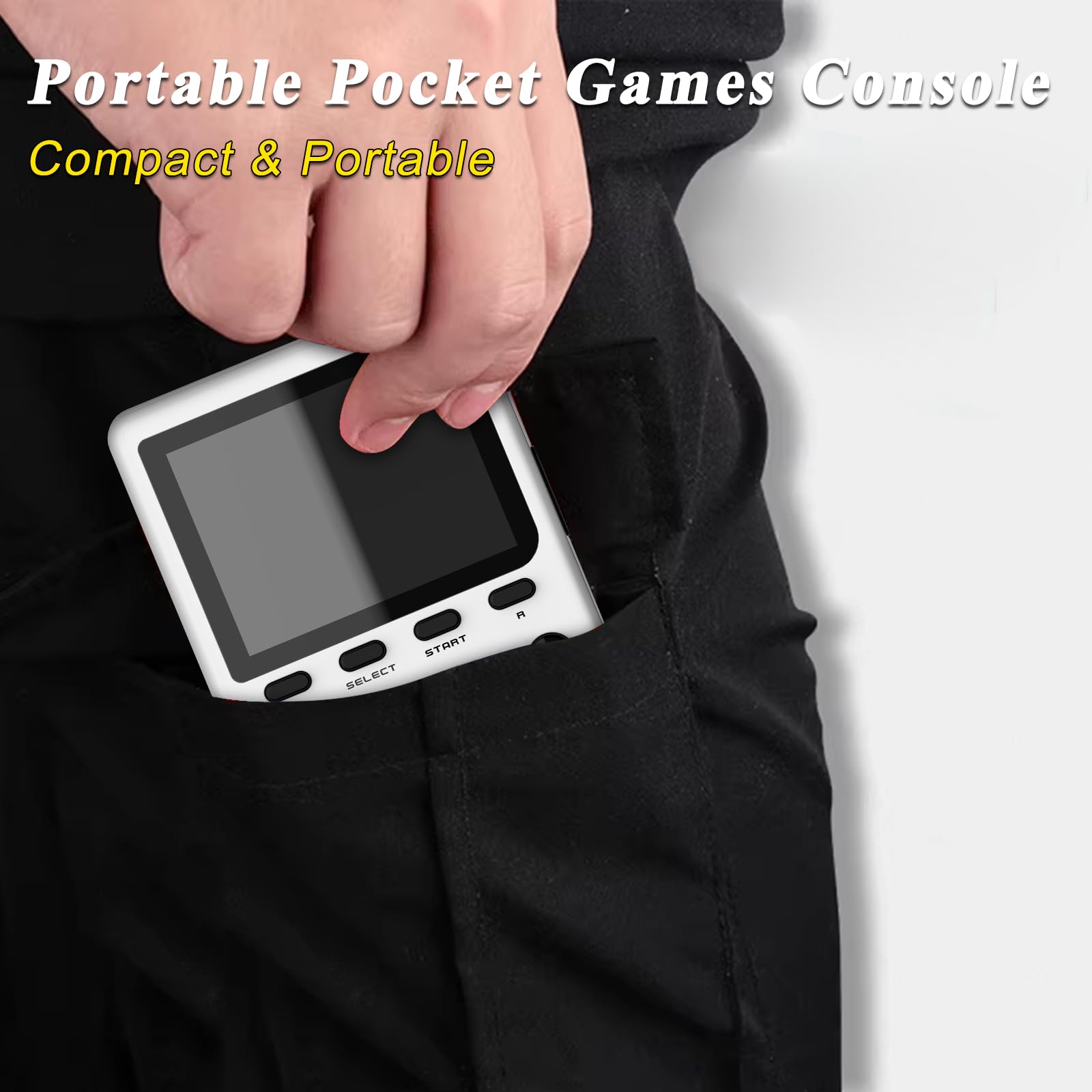 Console de Jeu Vidéo Portable Rétro, 40 Jeux Rétro sous Licence Authentique Pico Préinstallés, Compatible avec Cartouche PIKO/GBA – Blanc