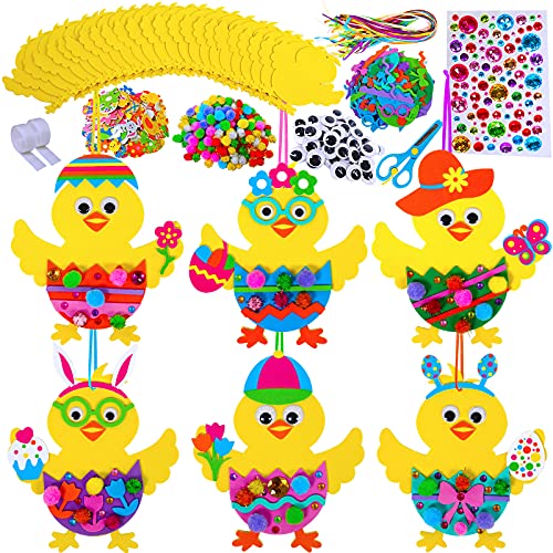 Winlyn 24 Sets Easter Decorations DIY 3D Chick Hatching from...