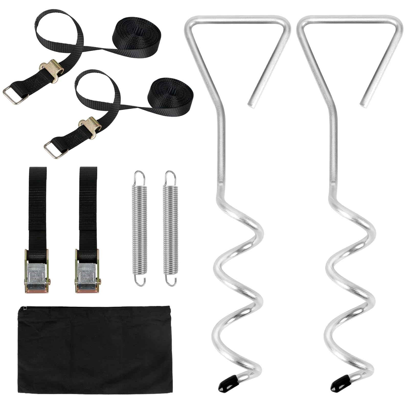 Sturmband Markise Set - Sturmsicherung Abspanngurte Abspannset  Sturmverspannung mit Erdankern fr Vorzelt Wohnwagen - Camping Wohnmobil  Zubehr - Vorzelt Wohnwagen Hold Down Side Strap Kit : Amazon.de: Auto &  Motorrad