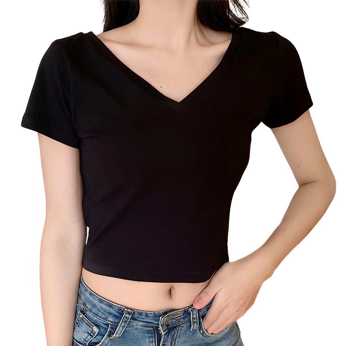 Amazon | [WinsGreat] Tシャツ へそ出し レディース カットソー 半袖 