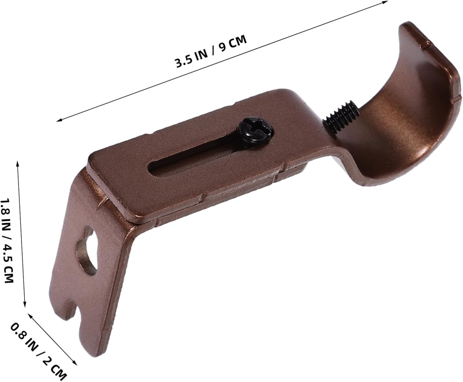Levemolo 3pcs Adjustable Curtain Pole Bracket Vintage Style Drapery Rod Holder Easy to Install Sturdy Construction for Retro Home Decor Brown