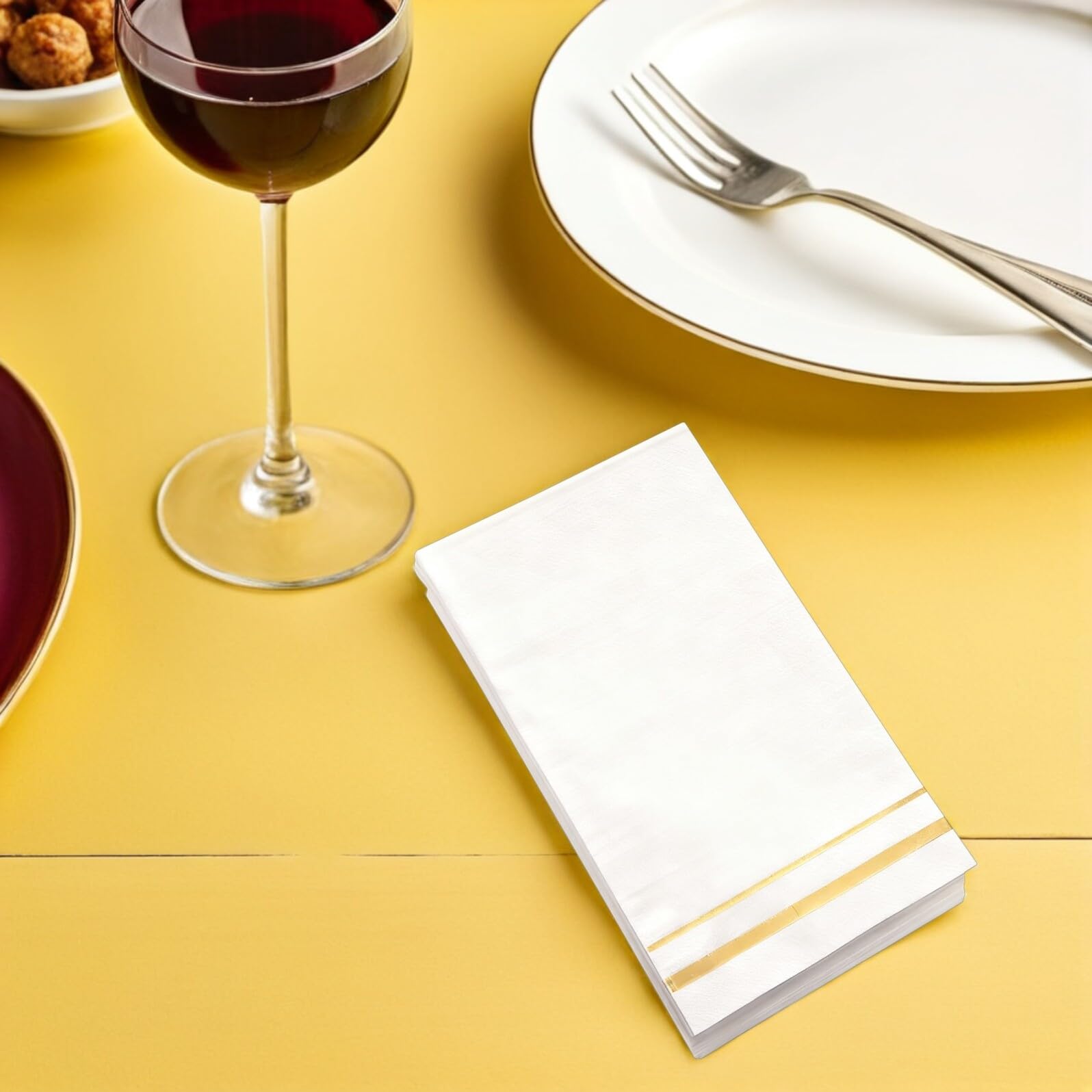 100 Piezas Servilletas de Papel con Dorado para Fiestas Servilletas de Color Claro para Bodas para Banquetes Cenas Festivas y Despedidas de Soltera