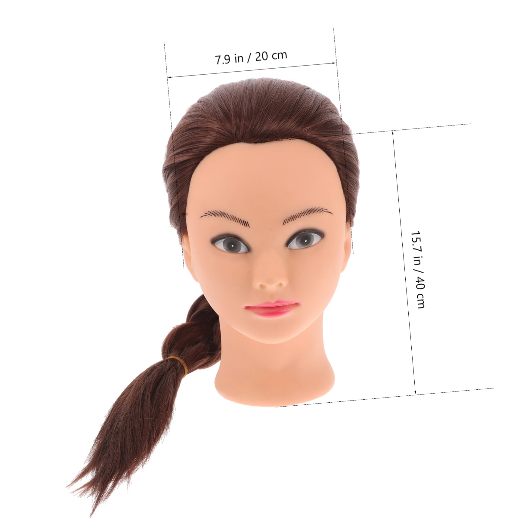 PartyKindom Realistic Hair Braiding Mannequin Head for Practice Heat-resistant Synthetic Wig Head Training Tool