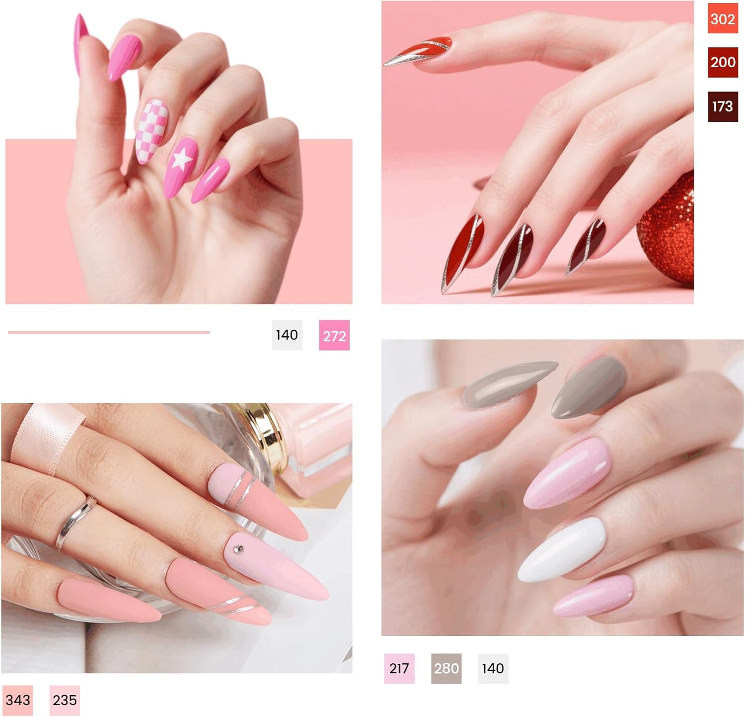 Phoenixy Kit Vernis Semi Permanent 25 Couleurs avec Lampe UV Base et Top Coat Kit Ongle Gel UV Complet Rouge Rose Vernis Semi Permanent Cadeaux pour Femmes