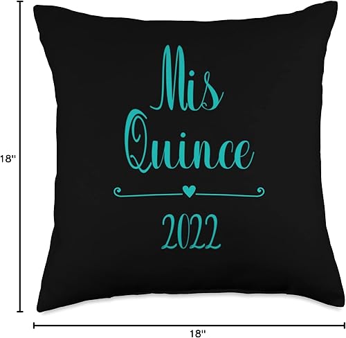 Vista 4 de Mis Quince 15th XV Birthday Mis Quince 15th 2022 Camisa de Quinceanera - Almohada para fiesta de cumpleaños, 18.0 x 18.0 in, multicolor