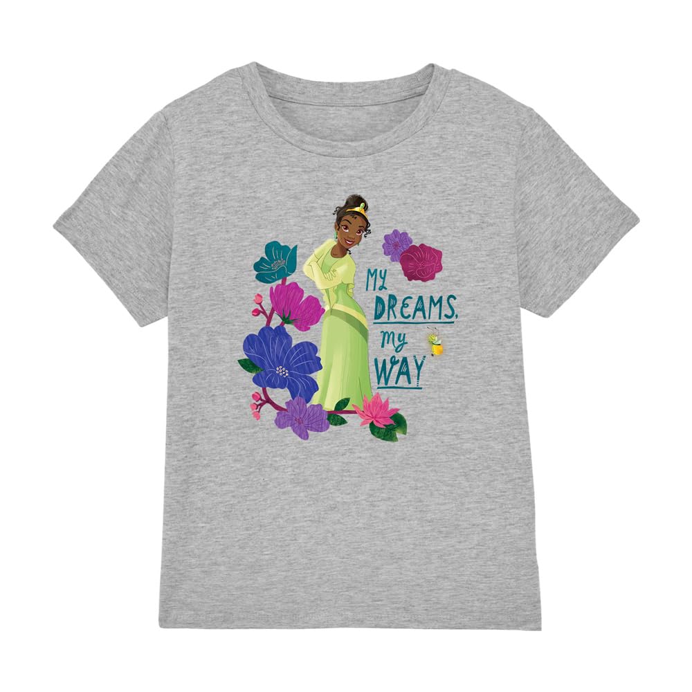 The Princess And The Frog Girls Athletic Heather Tiana My Dreams, My Way T Shirt, 9-10 Years