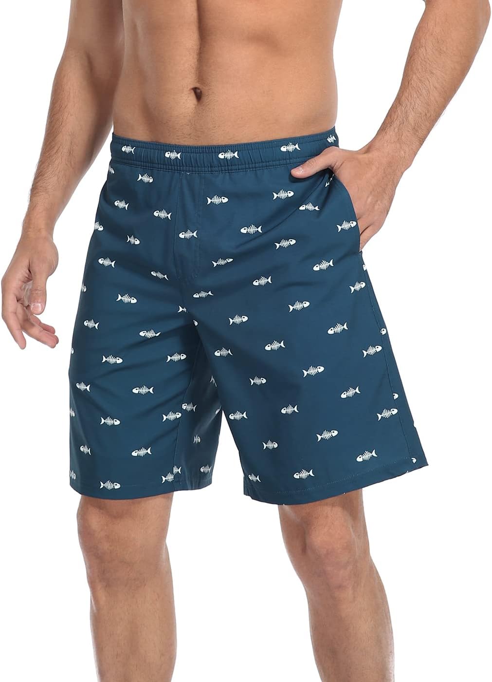LRD Men's Swim Trunks with Compression Liner 9 Inch Inseam Quick Dry Board Short