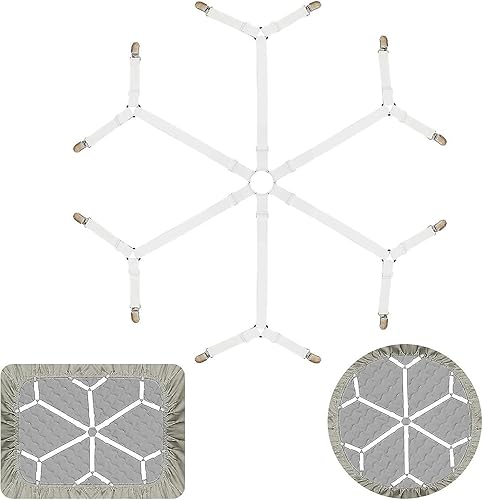 Miniatura 1 de COOLLIANT 6 Ways - Soportes de sábanas resistentes que mantienen las sábanas firmes y apretadas, clips de sábanas, soportes para sábanas para