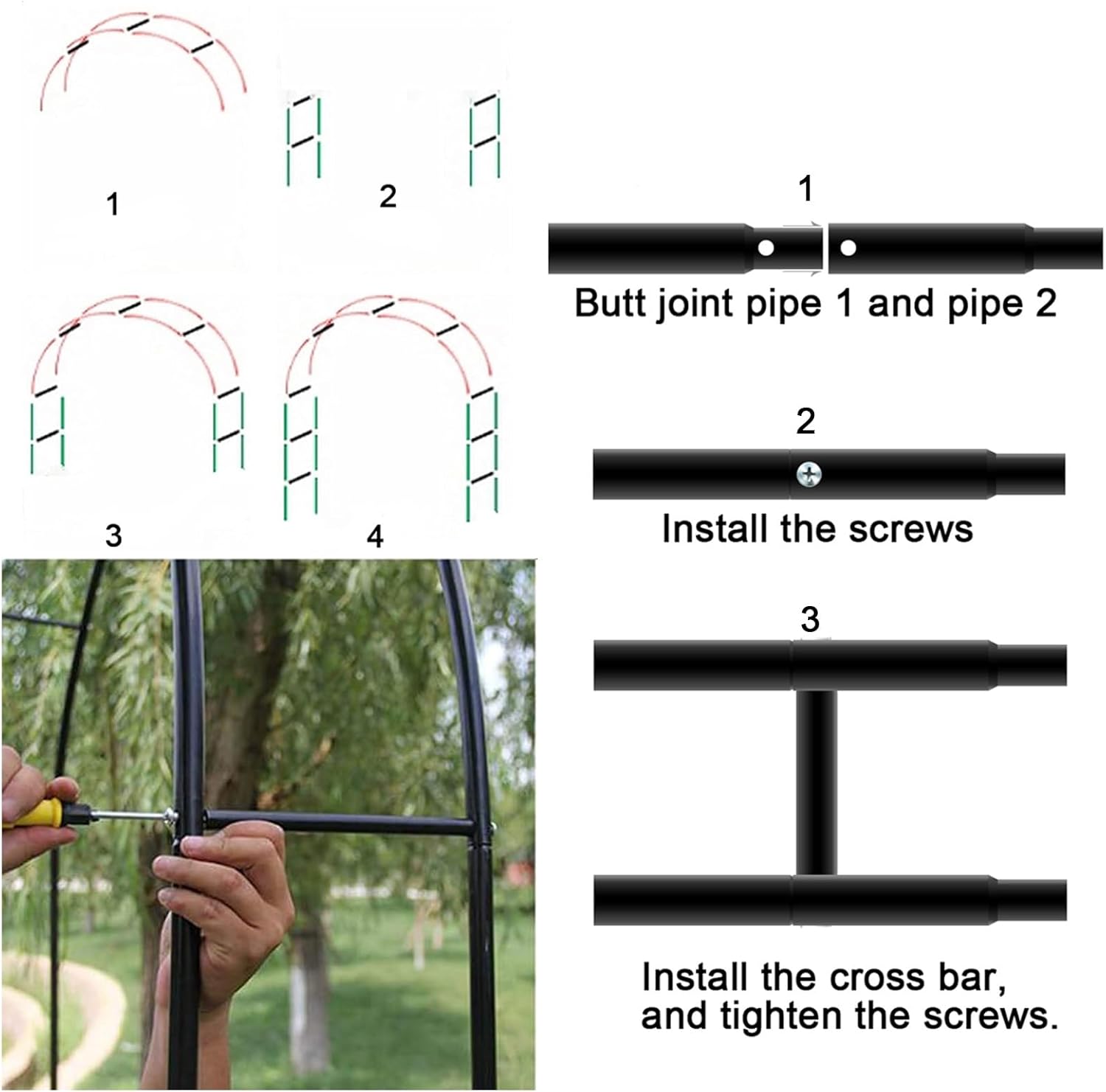 Rose Arches for Garden, Garden Arches Metal, Garden Arch trellis for Vegetables, Outdoor Climbing Plants support, indoor and Outdoor Wedding,Garden,Patio,Party,Decorations ( Color : White , Size : W14