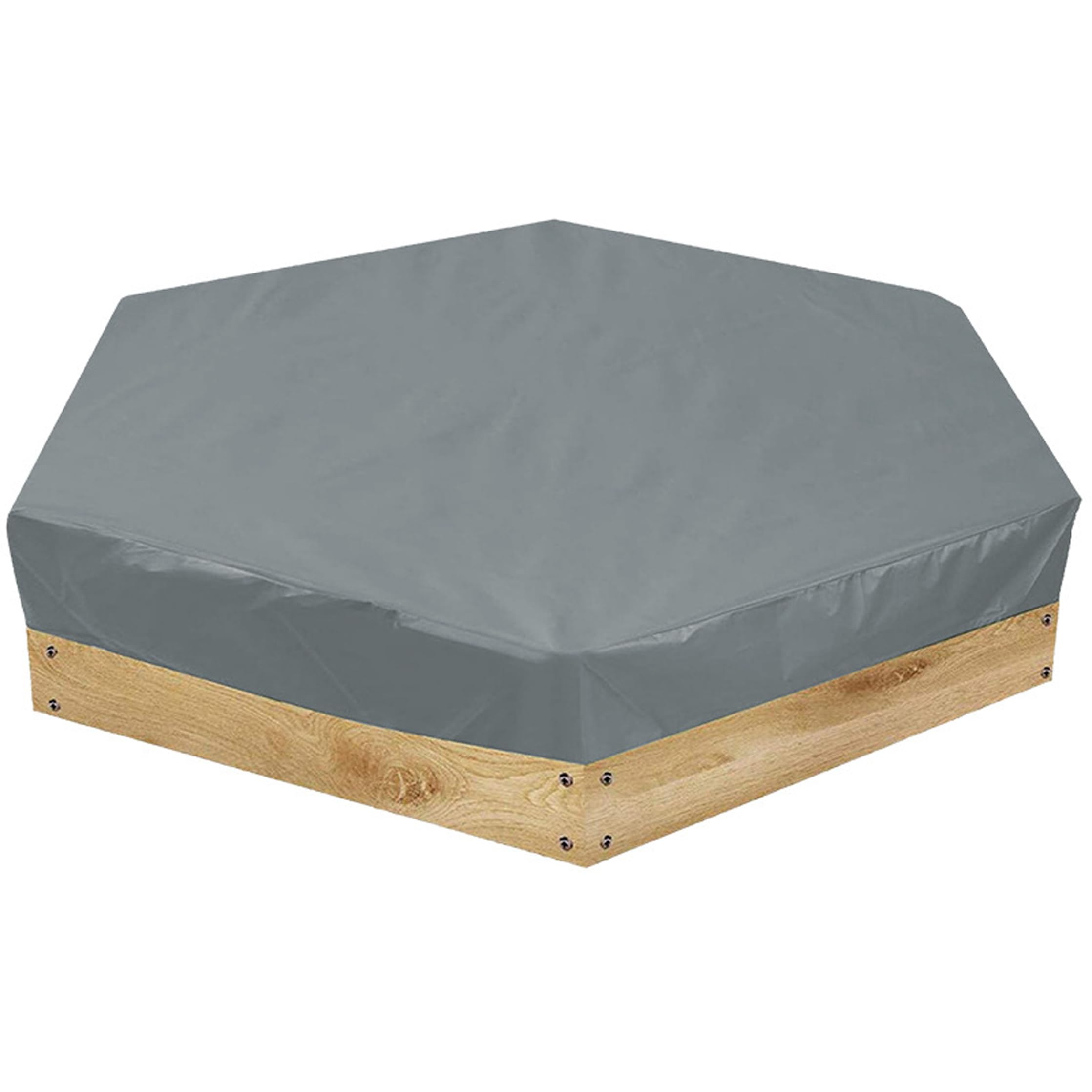 Cubierta de caja de arena hexagonal impermeable gris para proteger parques infantiles 7
